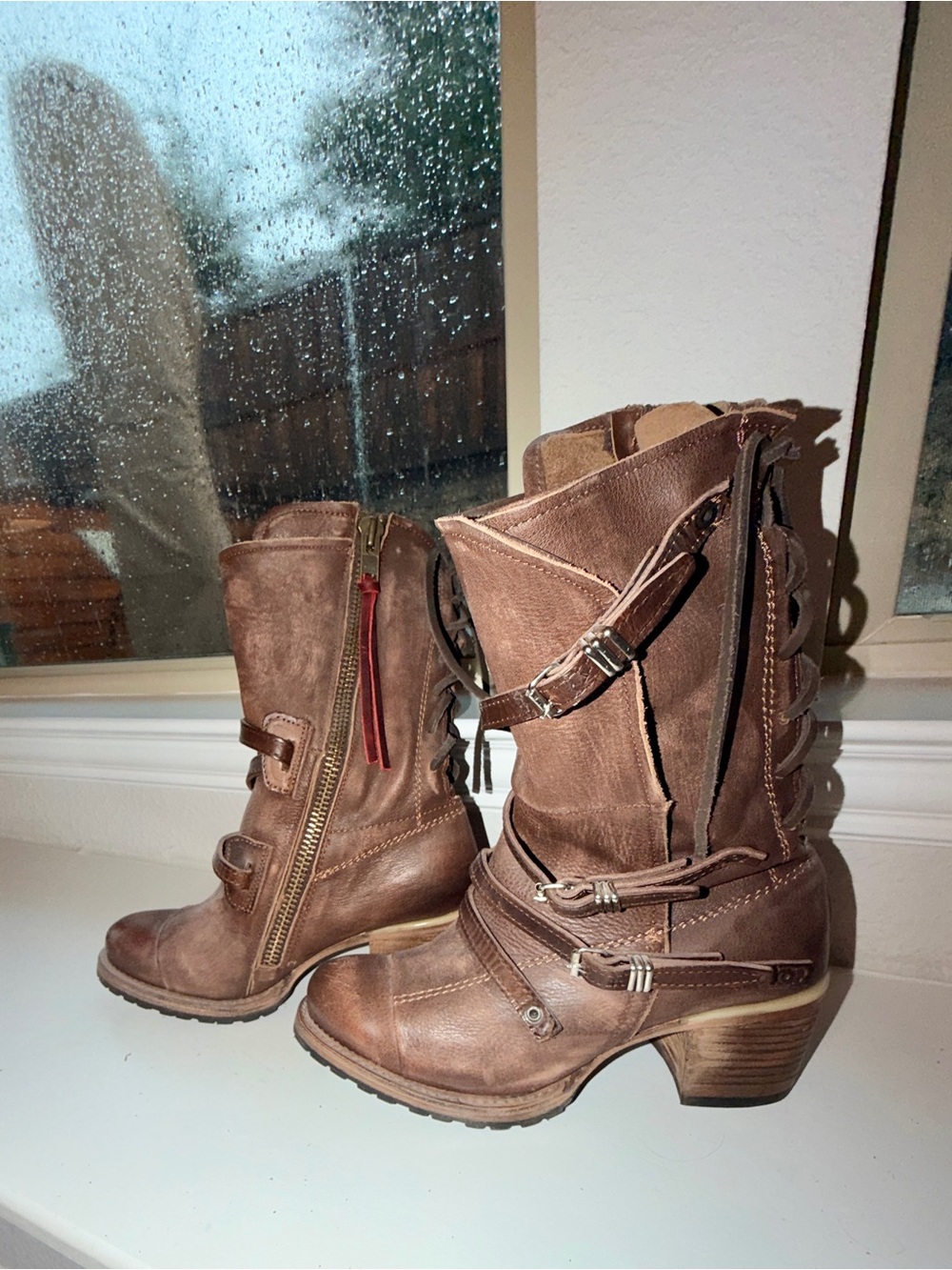 Freebird Cora Women's Back Lacing Leather Booties